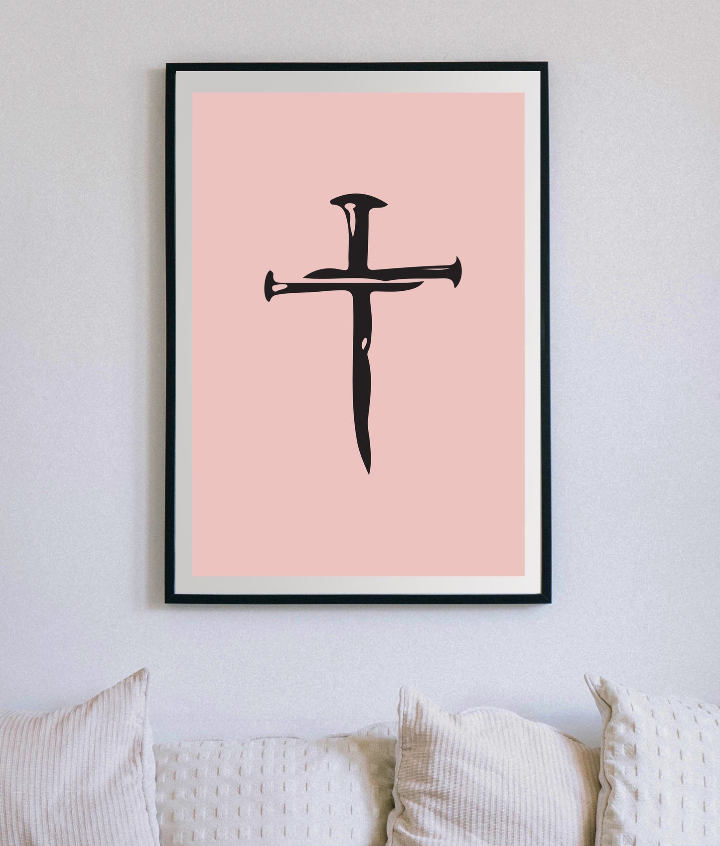 Cross Nails Christian Quote, Scripture, Bible Verse Poster Wall Art