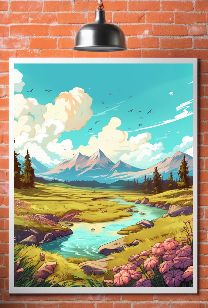 Landscape With Rivers and Mountains #1 Poster Wall Art South Africa