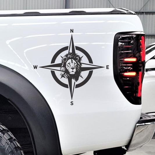 Lion Compass Kompas Big 5 Car Vehicle Vinyl Decal Sticker Art