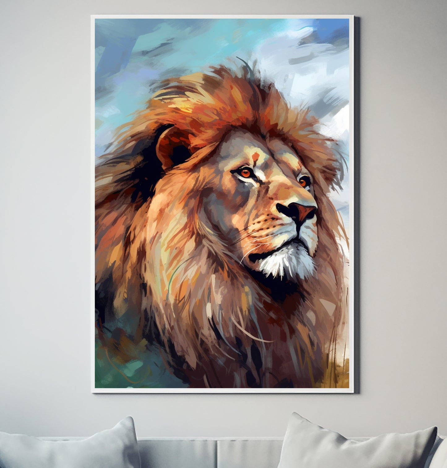 African Lion Leeu V13 Wildlife Decor Poster Wall Art