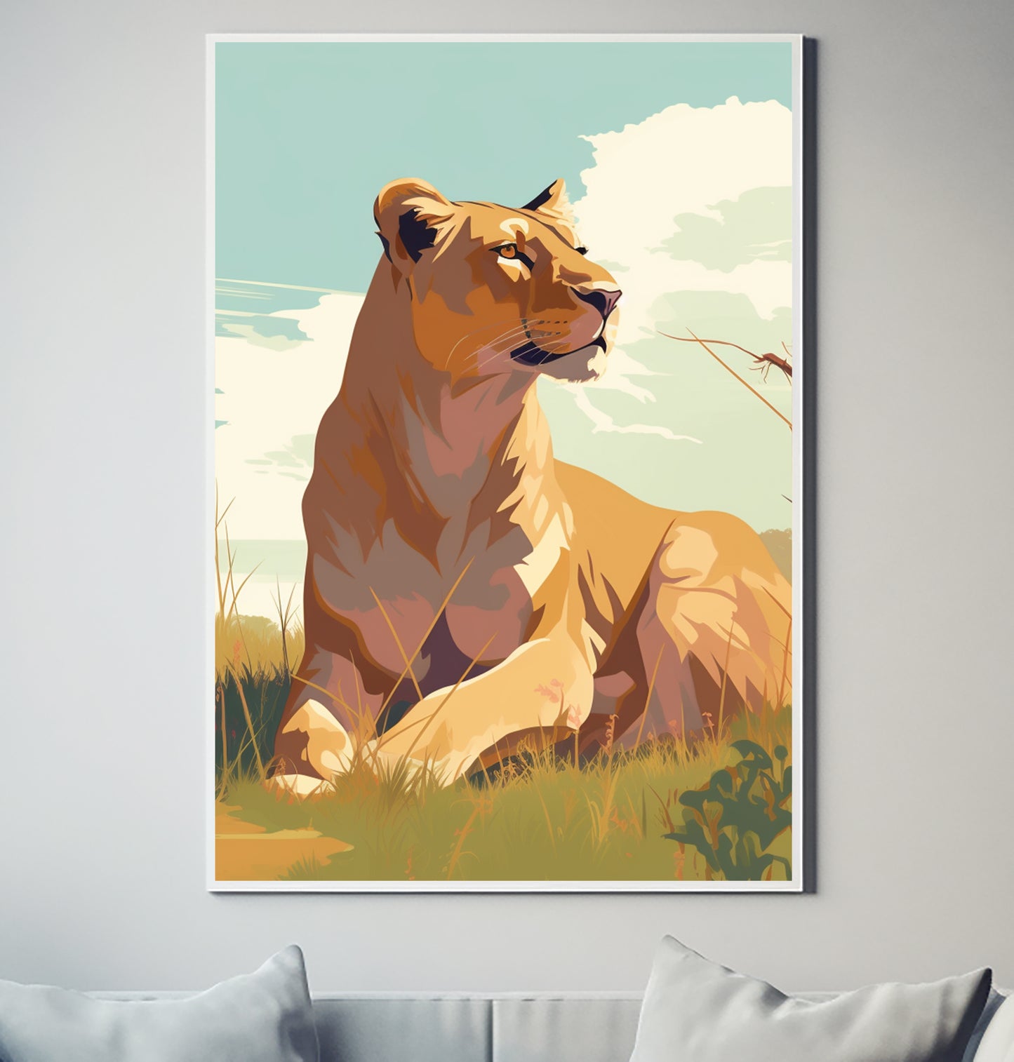 African Lion Leeu V15 Wildlife Decor Poster Wall Art
