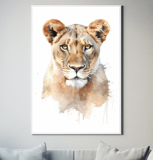 African Lion Leeu V24 Wildlife Decor Poster Wall Art