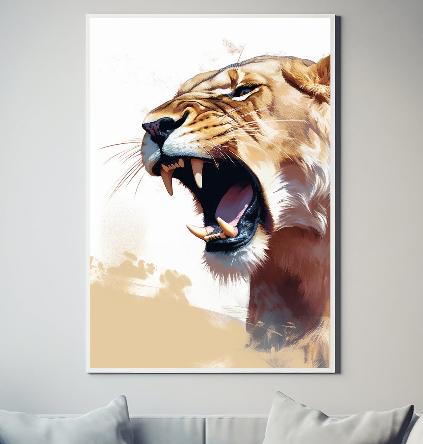 African Lion Leeu V25 Wildlife Decor Poster Wall Art