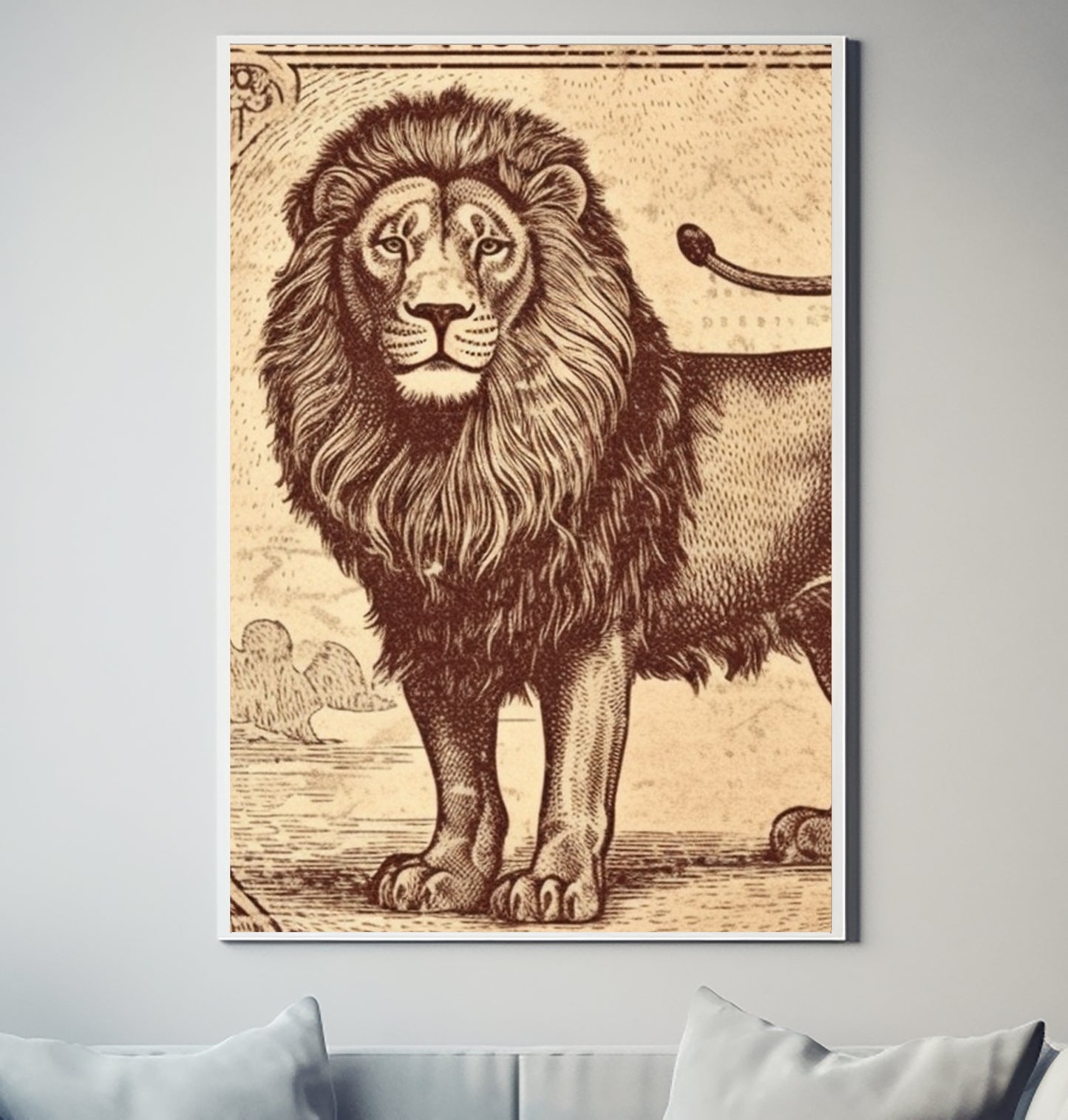 Vintage African Lion Leeu V8 Wildlife Decor Poster Wall Art