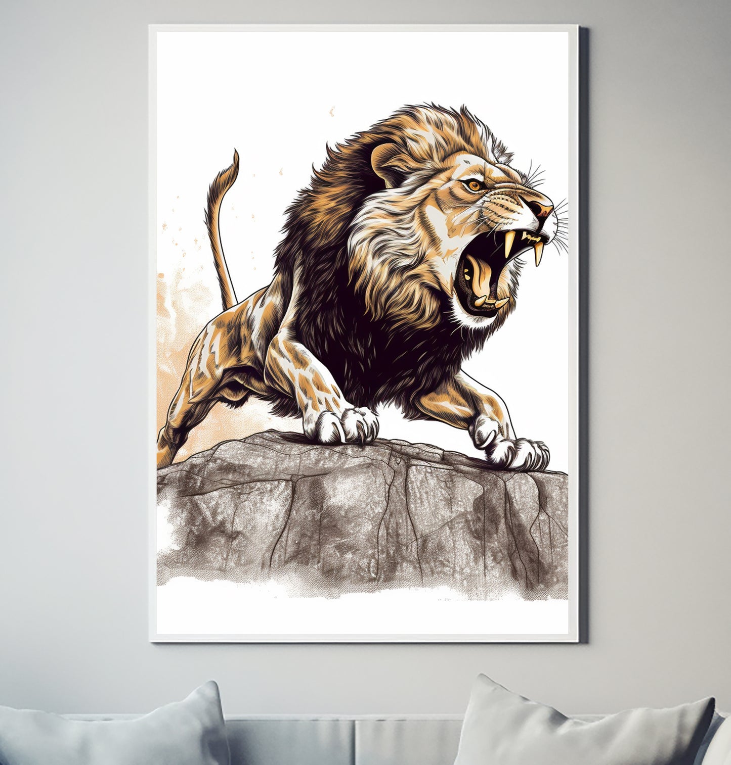 African Lion Leeu V9 Wildlife Decor Poster Wall Art