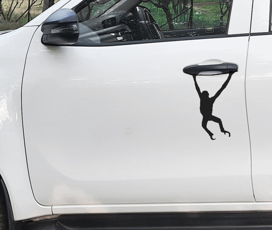 Monkey Apie Hanging Bakkie Car Wall Vinyl Decal Sticker Kuns SA