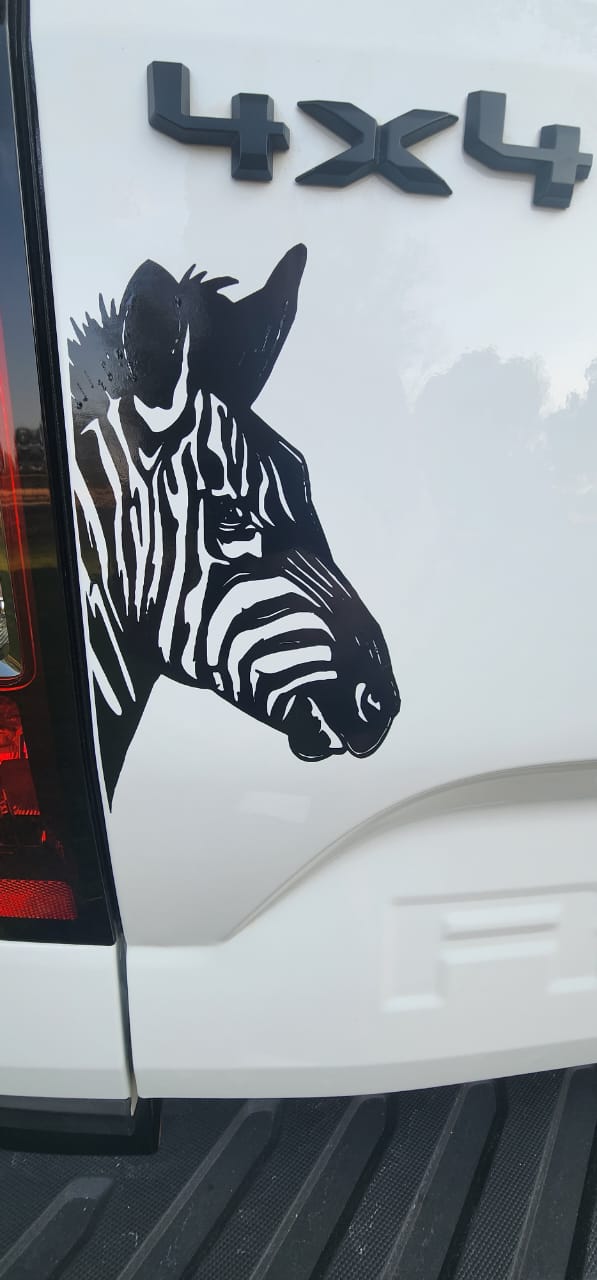 African Zebra Head Kop V3 Bakkie Car Vinyl Decal Sticker Art SA
