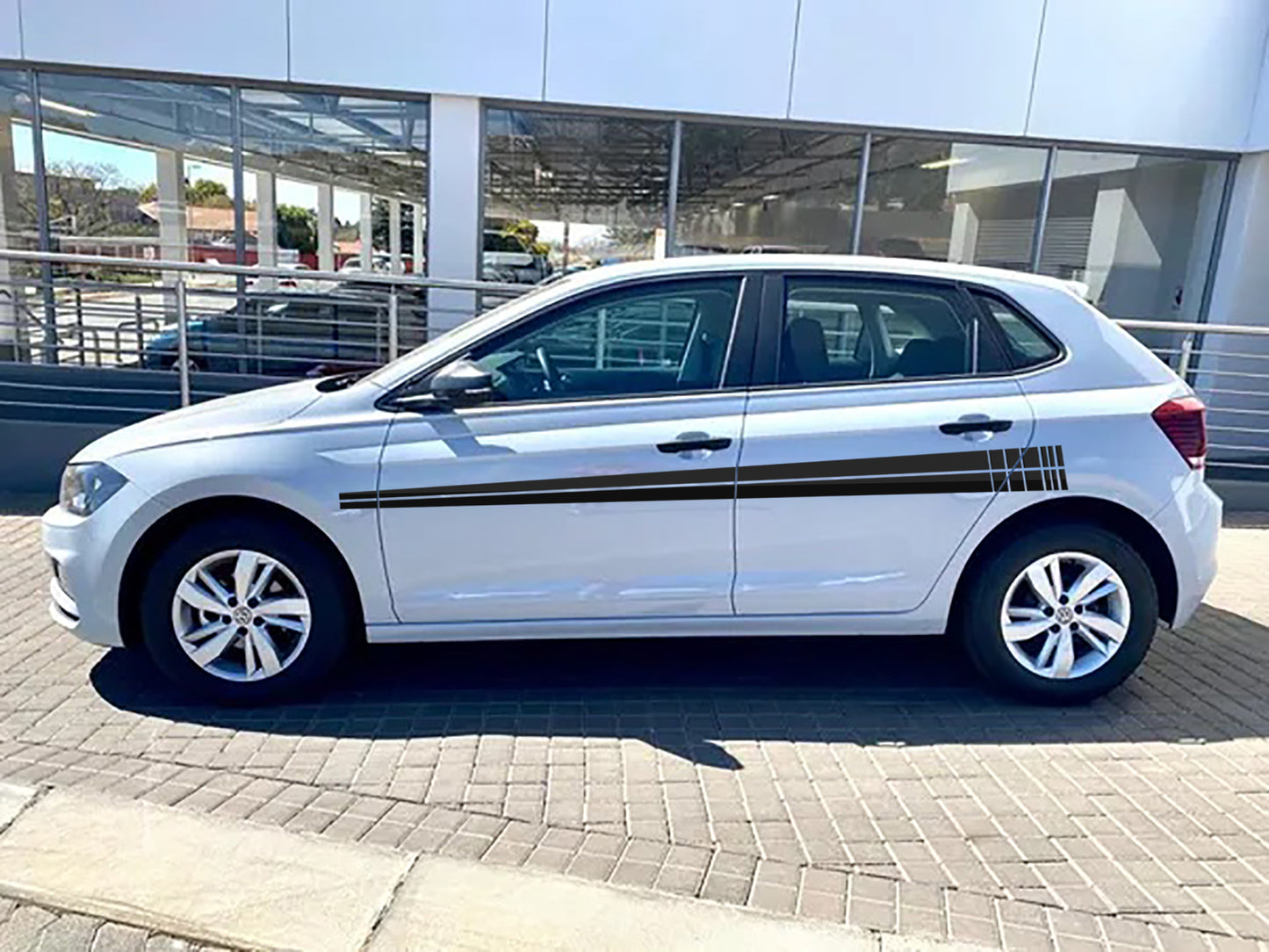 2 Sets Volkswagen VW, Polo, Golf GTI, Jetta Side Abstract Racing Stripes Doors Vinyl Decal Sticker