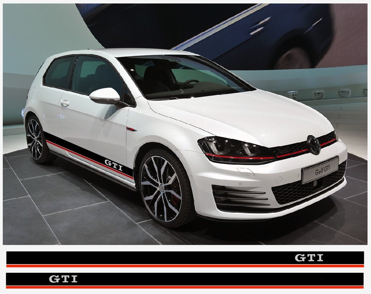 2 sets of Volkswagen GTI Red and Black Side Vinyl Sticker