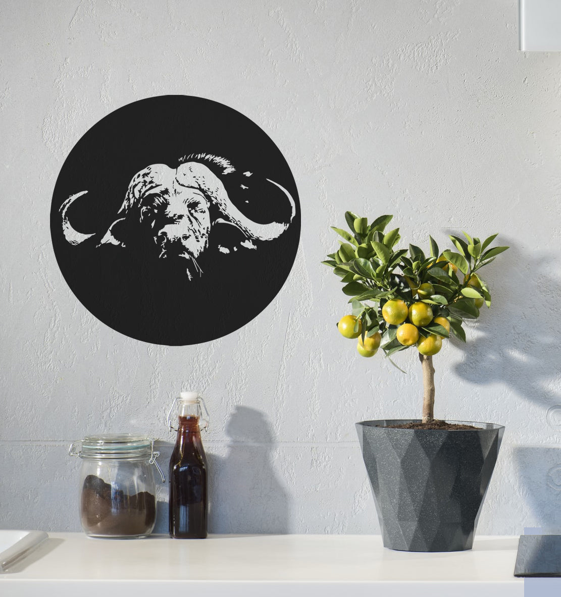 Cape Buffel Buffalo Circle Head Vehicle Wall Vinyl Decal Sticker Art