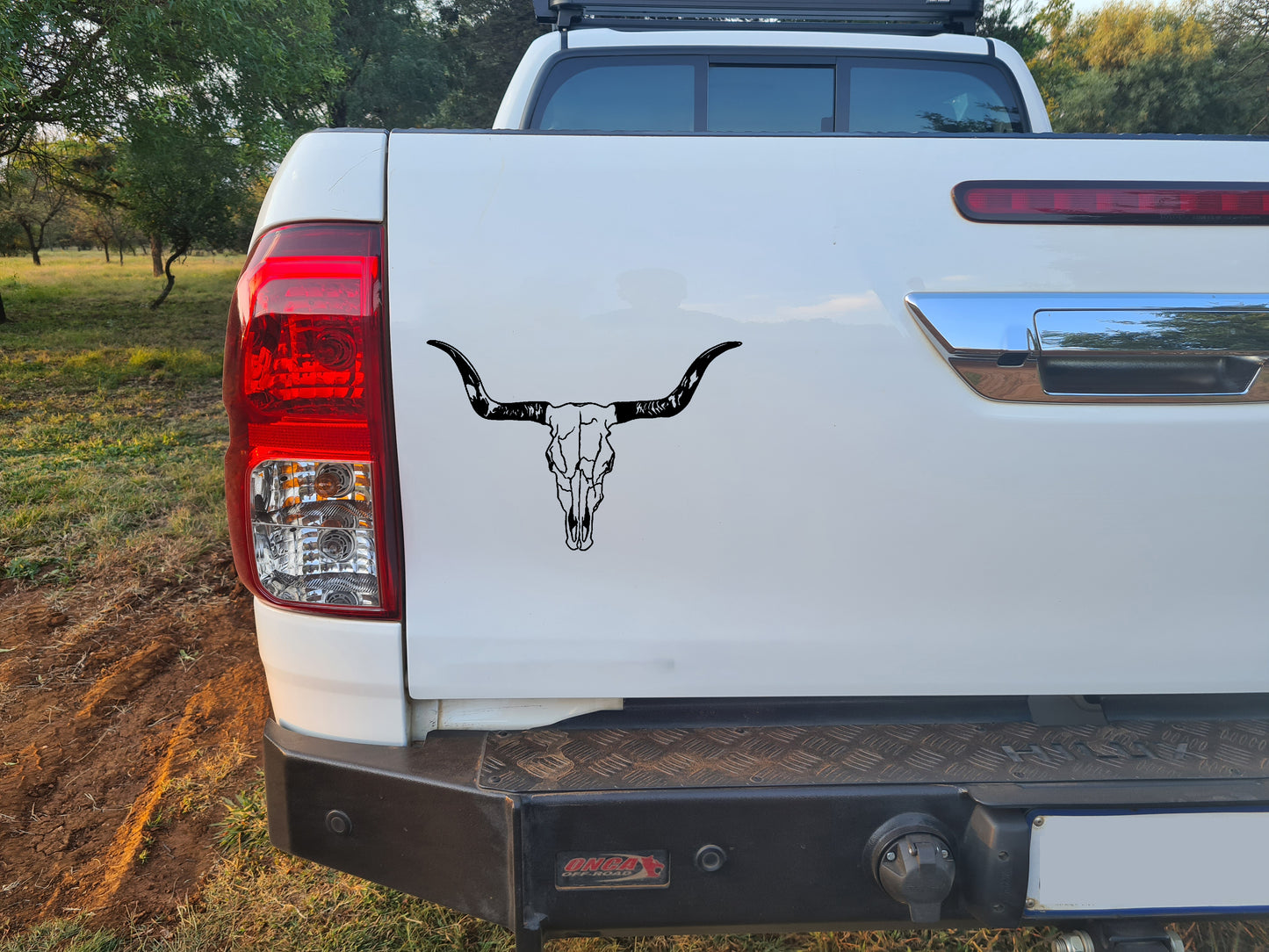 Afrikaner Boer Bees Skedel V3 Bakkie Car Vinyl Decal Sticker Art