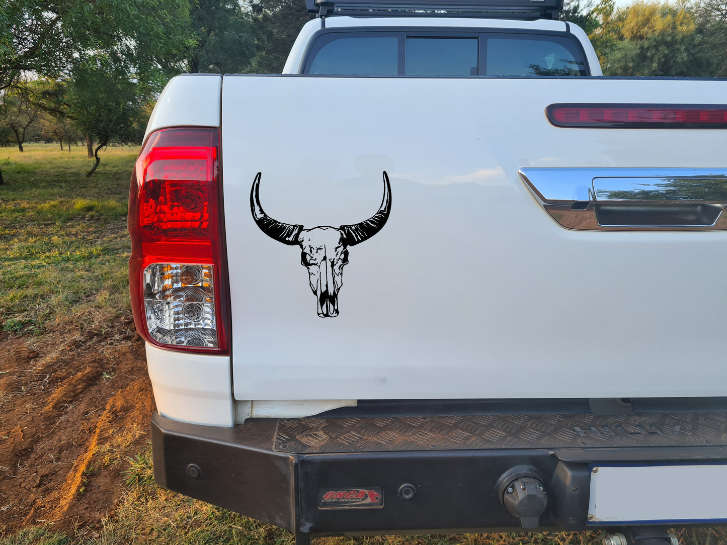 Afrikaner Boer Bees Skedel V4 Bakkie Car Vinyl Decal Sticker Art