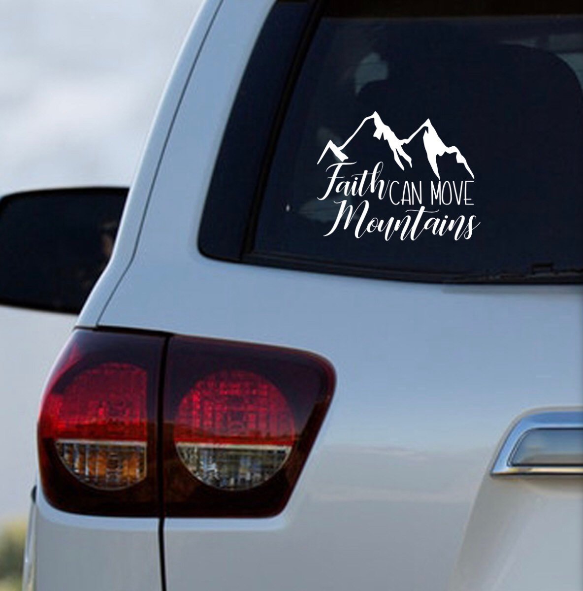 Faith Can Move Mountains Christian Vinyl Decal Sticker