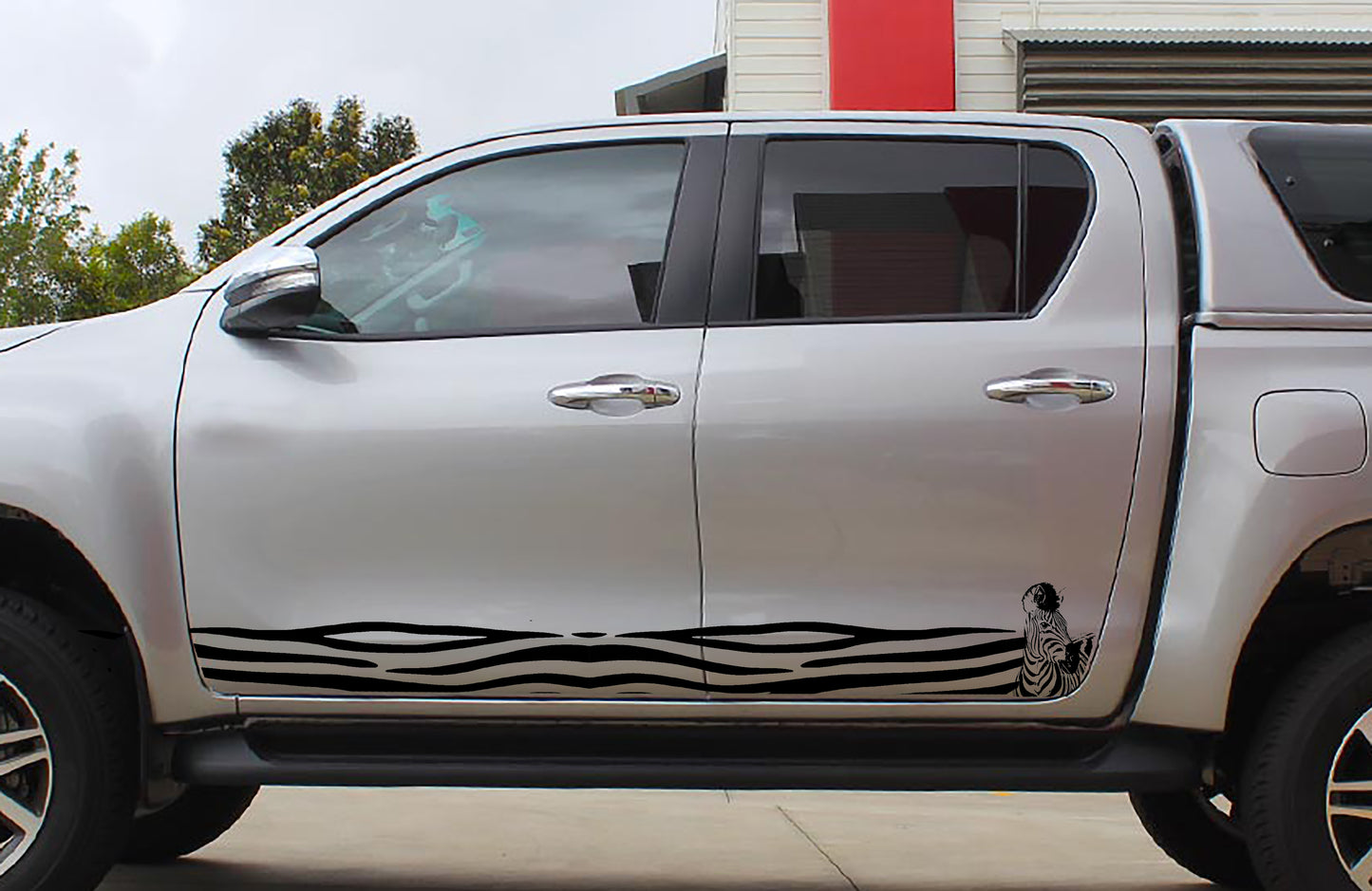 Toyota Hilux | Ford Ranger | African Safari Zebra Side Door Vinyl Decal Sticker