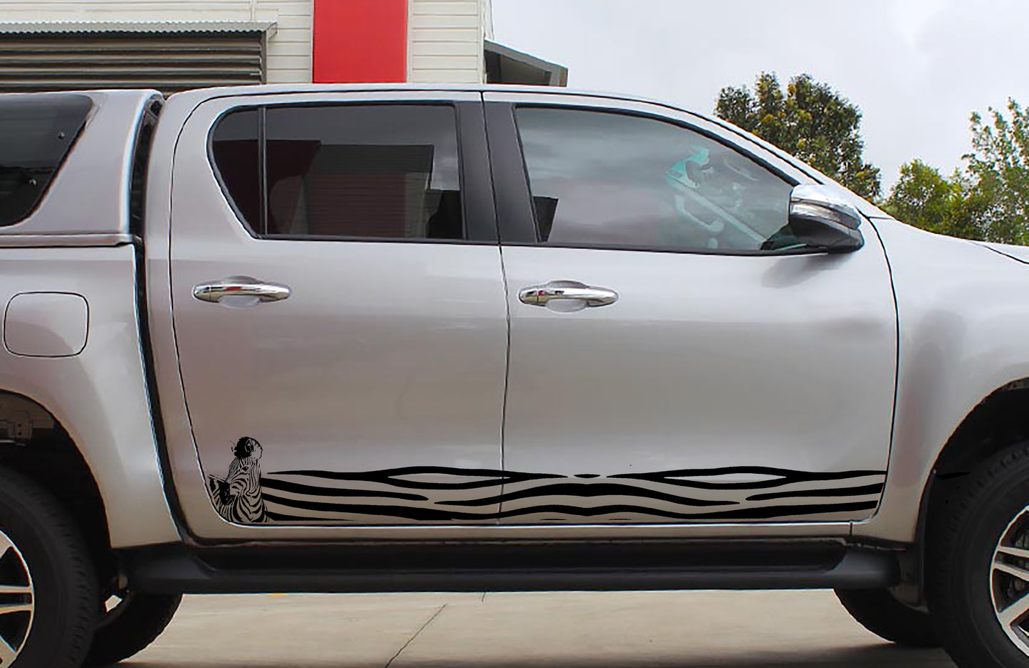 Toyota Hilux | Ford Ranger | African Safari Zebra Side Door Vinyl Decal Sticker