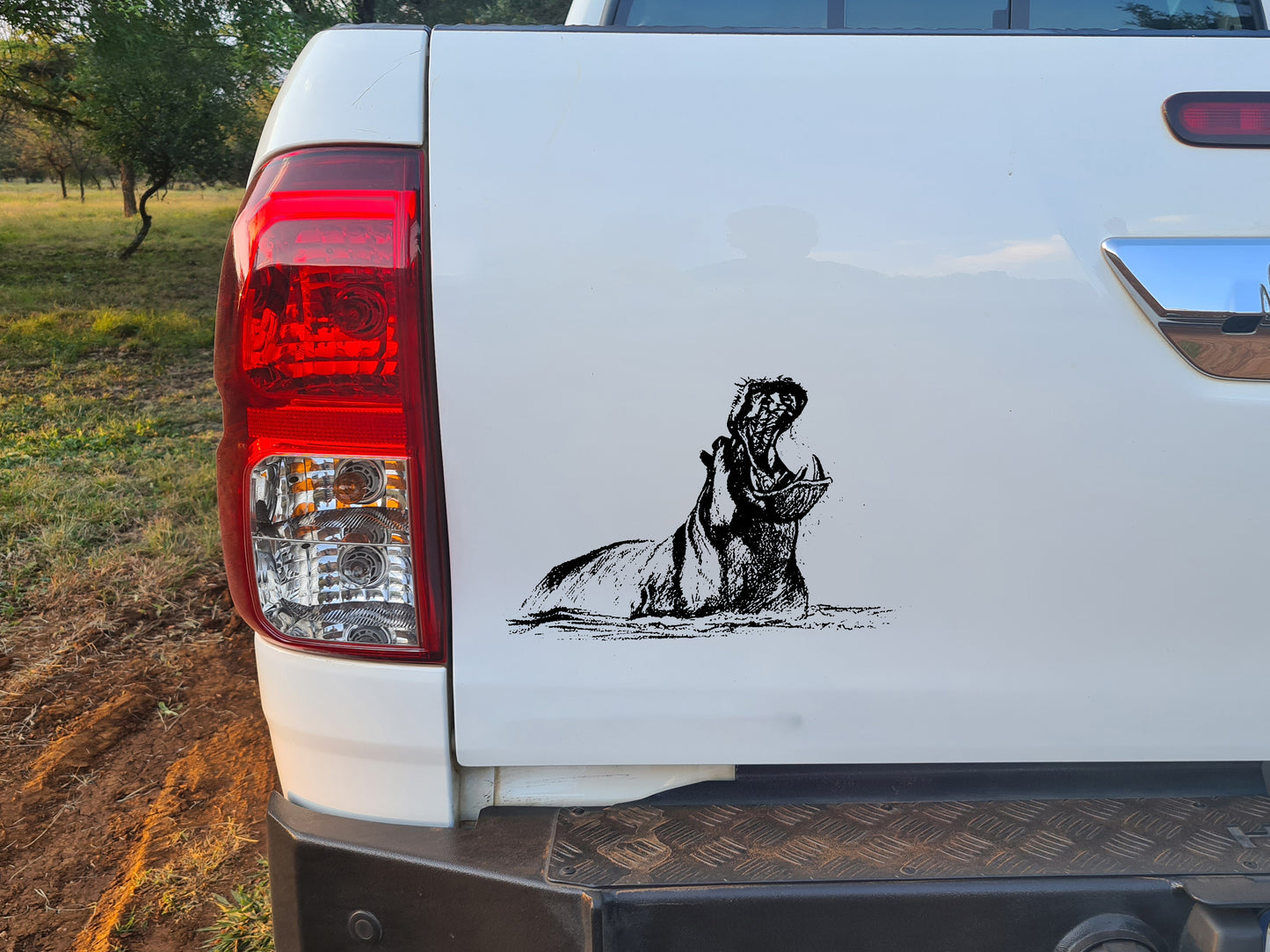 Hippo Seekoei V3 Bakkie Car Vinyl Decal Sticker Kit SA