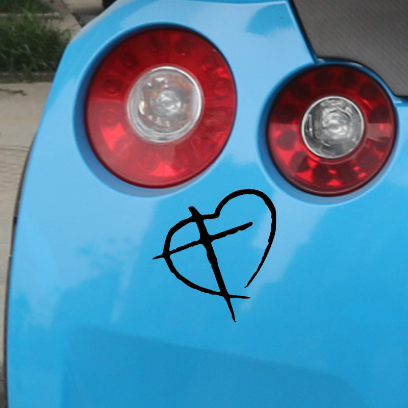 Cross Heart Christian Vinyl Decal Sticker Art