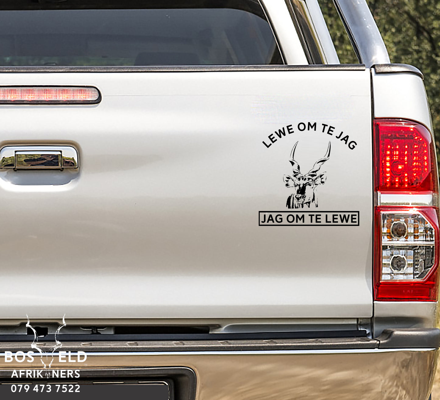 Eland Lewe om te Jag Vinyl Sticker Decals for car, bakkie or wall