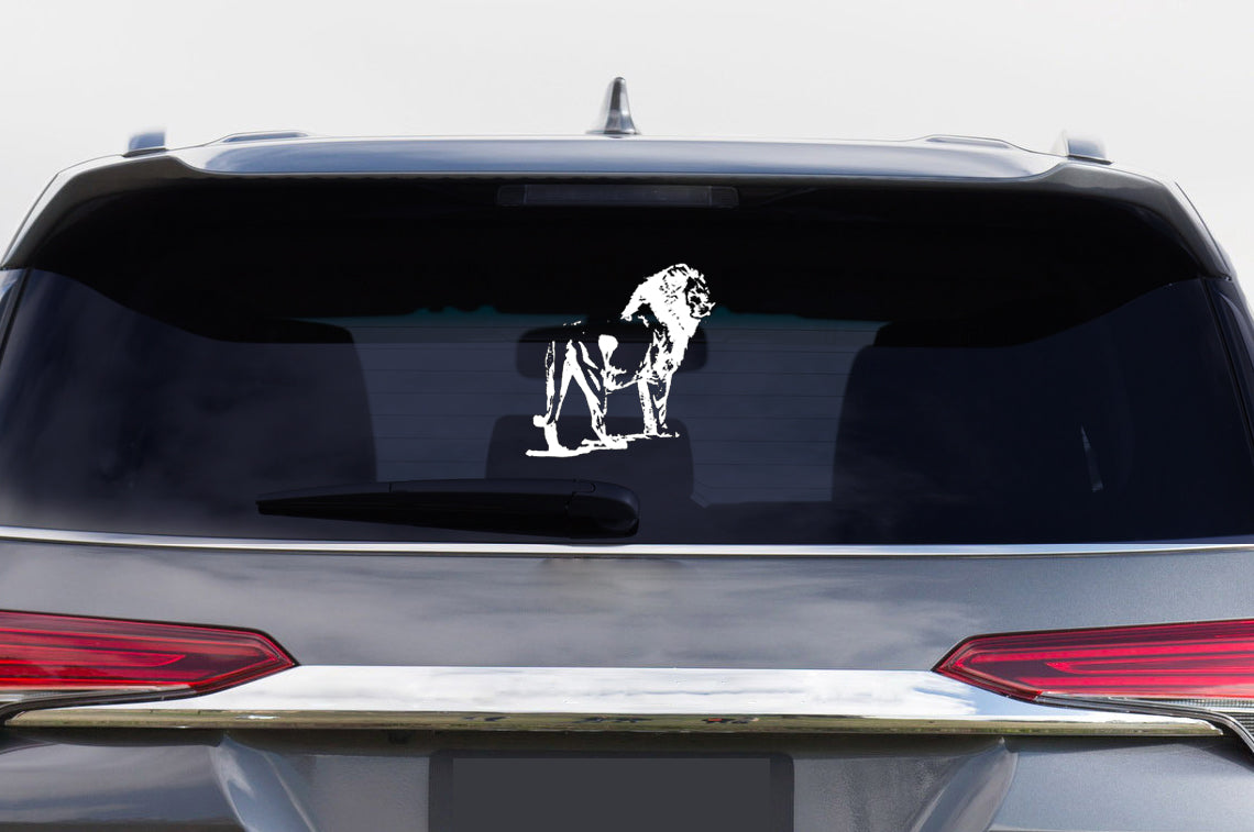 African Male Lion Leeu Body African Wildlife Safari Vinyl Decal Sticker