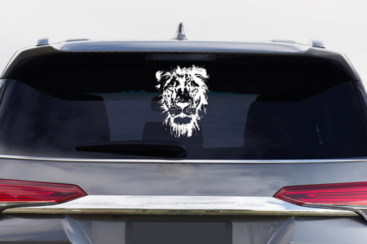 White Lion Leeu Head African Wildlife Safari Vinyl Decal Sticker