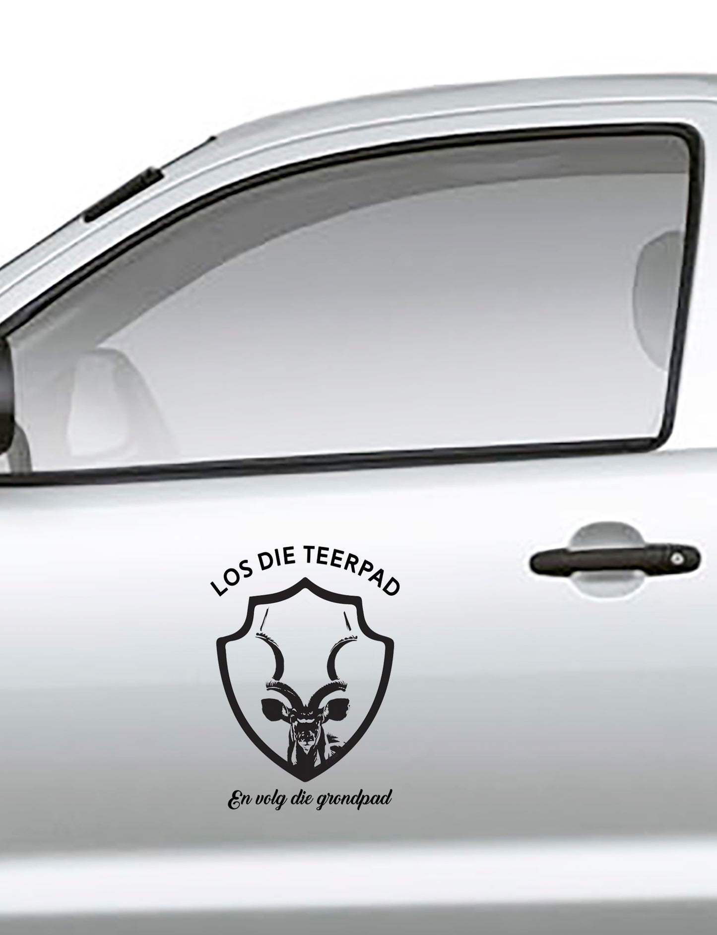 Los die teerpad en volg die grondpad vinyl Sticker