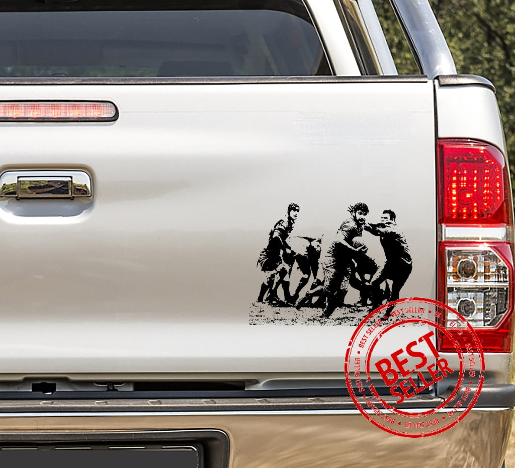 Rugby In Action Vinyl Decal Sticker