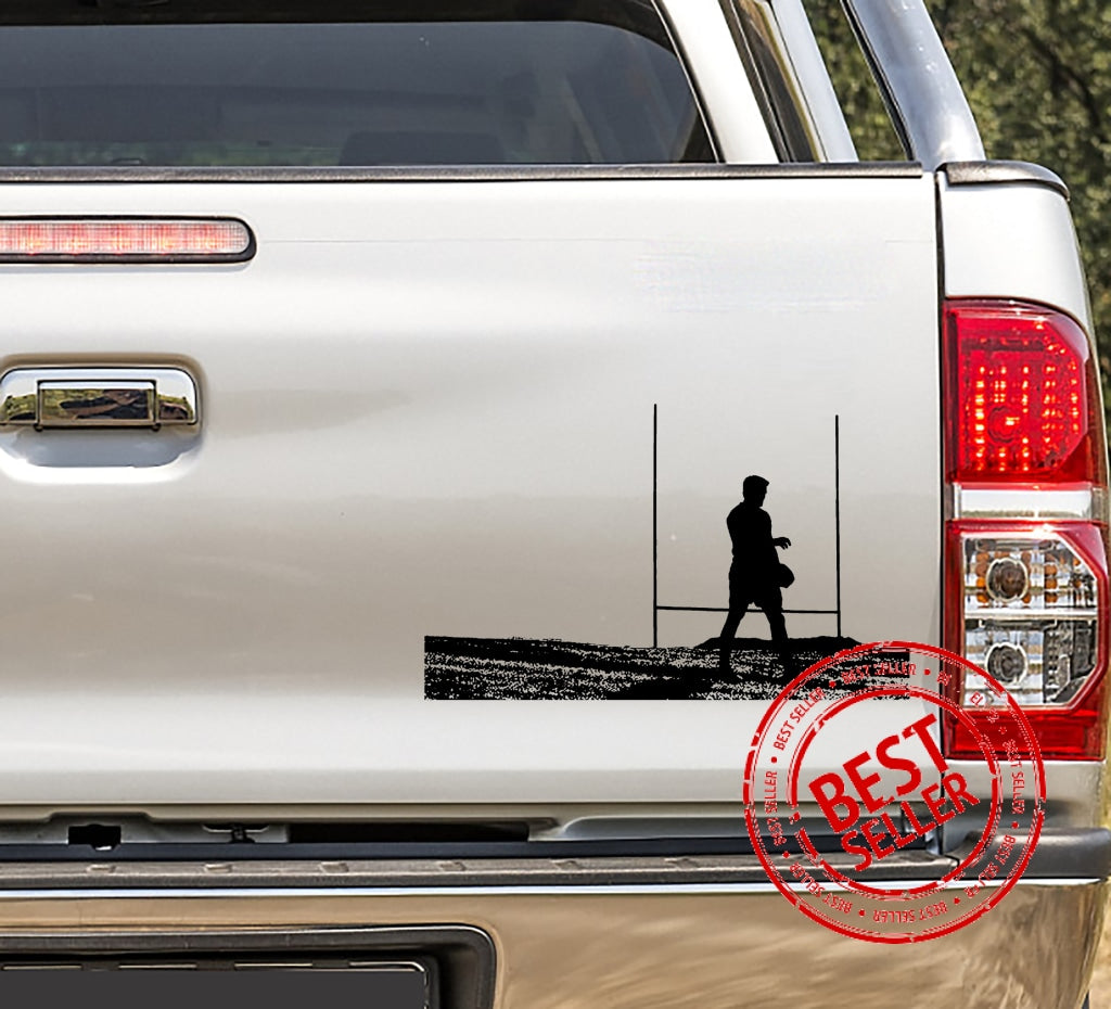 Rugby Walking To The Posts Vinyl Decal Sticker