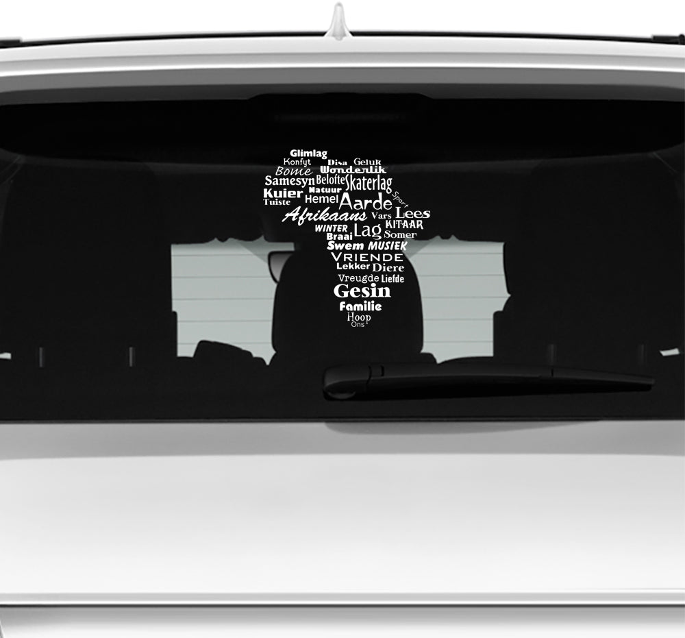 Afrikaanse Afrika Kontinent Woorde Vinyl Sticker