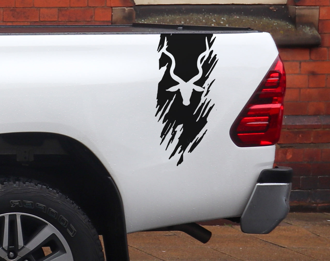 2 Sets Toyota Hilux, Ford Ranger Bakkie Truck Kudu Head Rugged Mud African Wildlife Safari Vinyl Decal Sticker