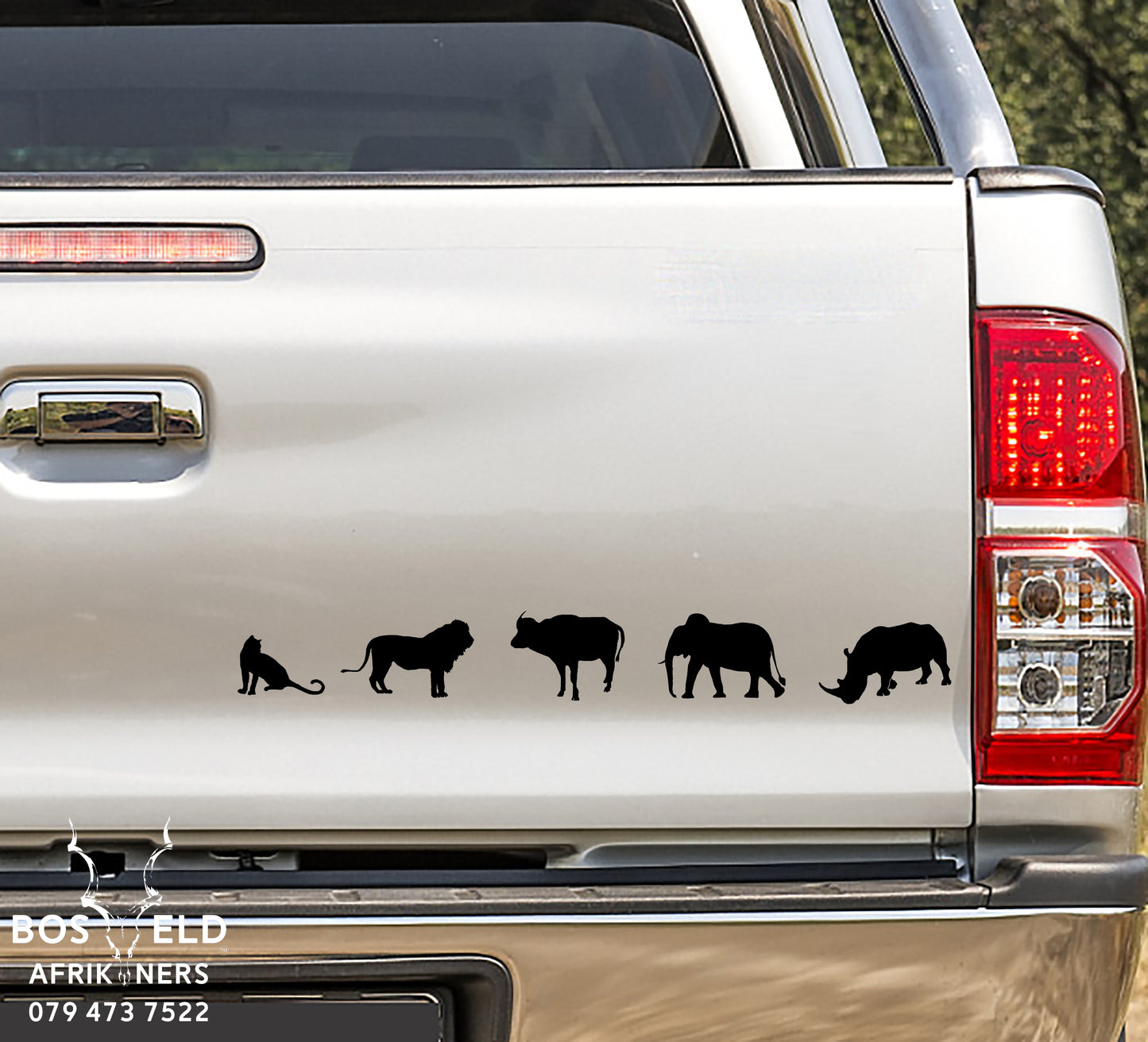 Olifant - Elephant - Rhino - Renoster - Buffalo - Buffel - Lion - Leeu - Leopard - Luiperd - Big 5 #2 Vinyl Decal Sticker