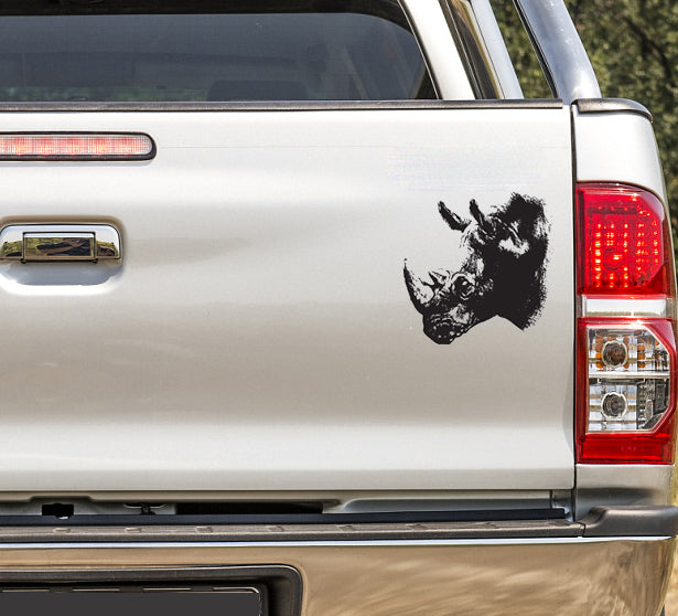 Rhino Head Vinyl Decal Sticker