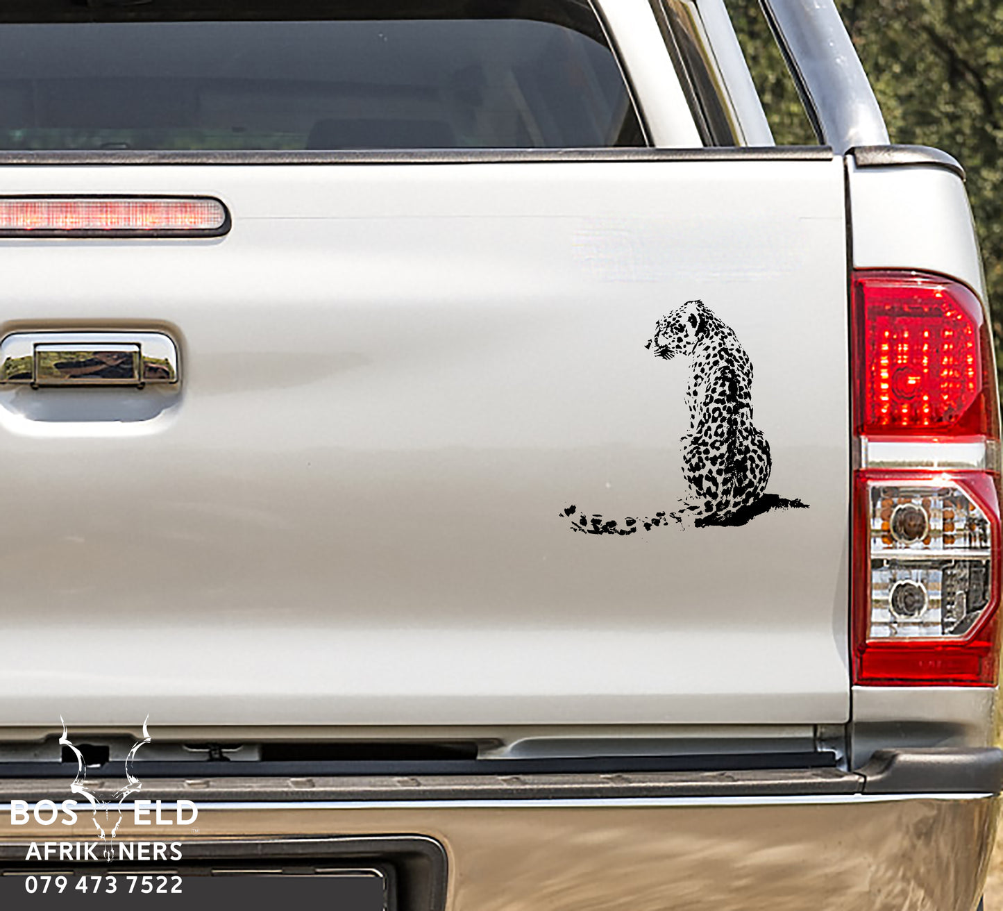 African Leopard Sitting Luiperd Sit Vinyl Decal Sticker