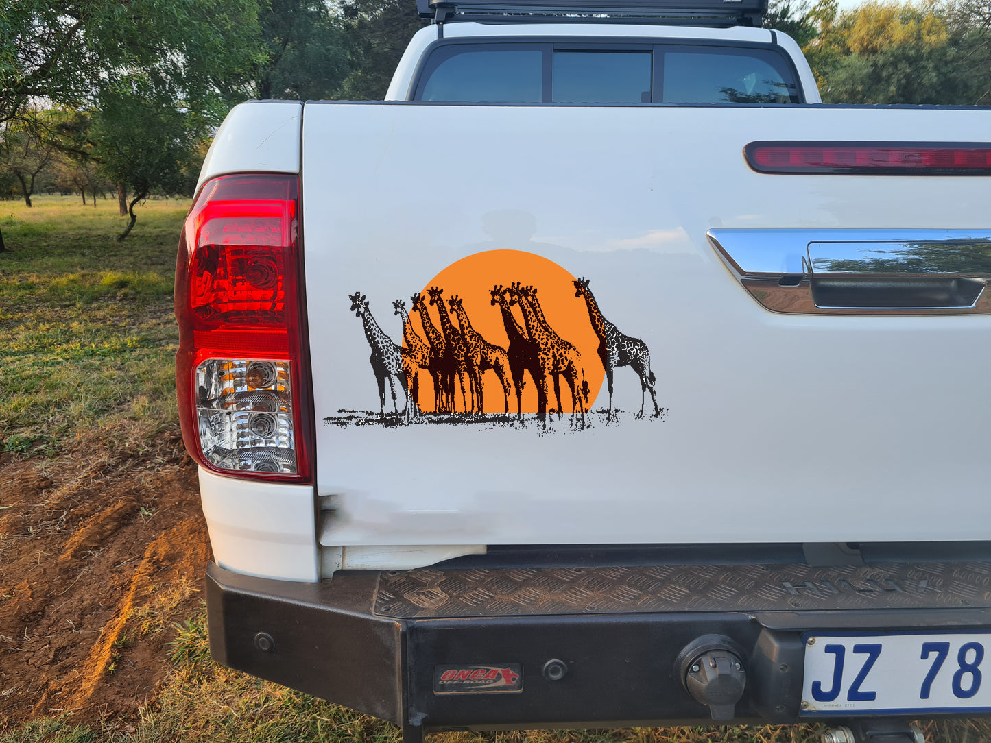 Sunset Giraffes Kameelperde Vehicle Wall Vinyl Decal Sticker Art