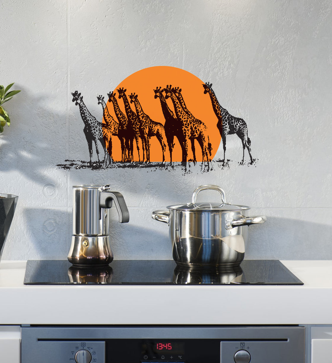 Sunset Giraffes Kameelperde Vehicle Wall Vinyl Decal Sticker Art