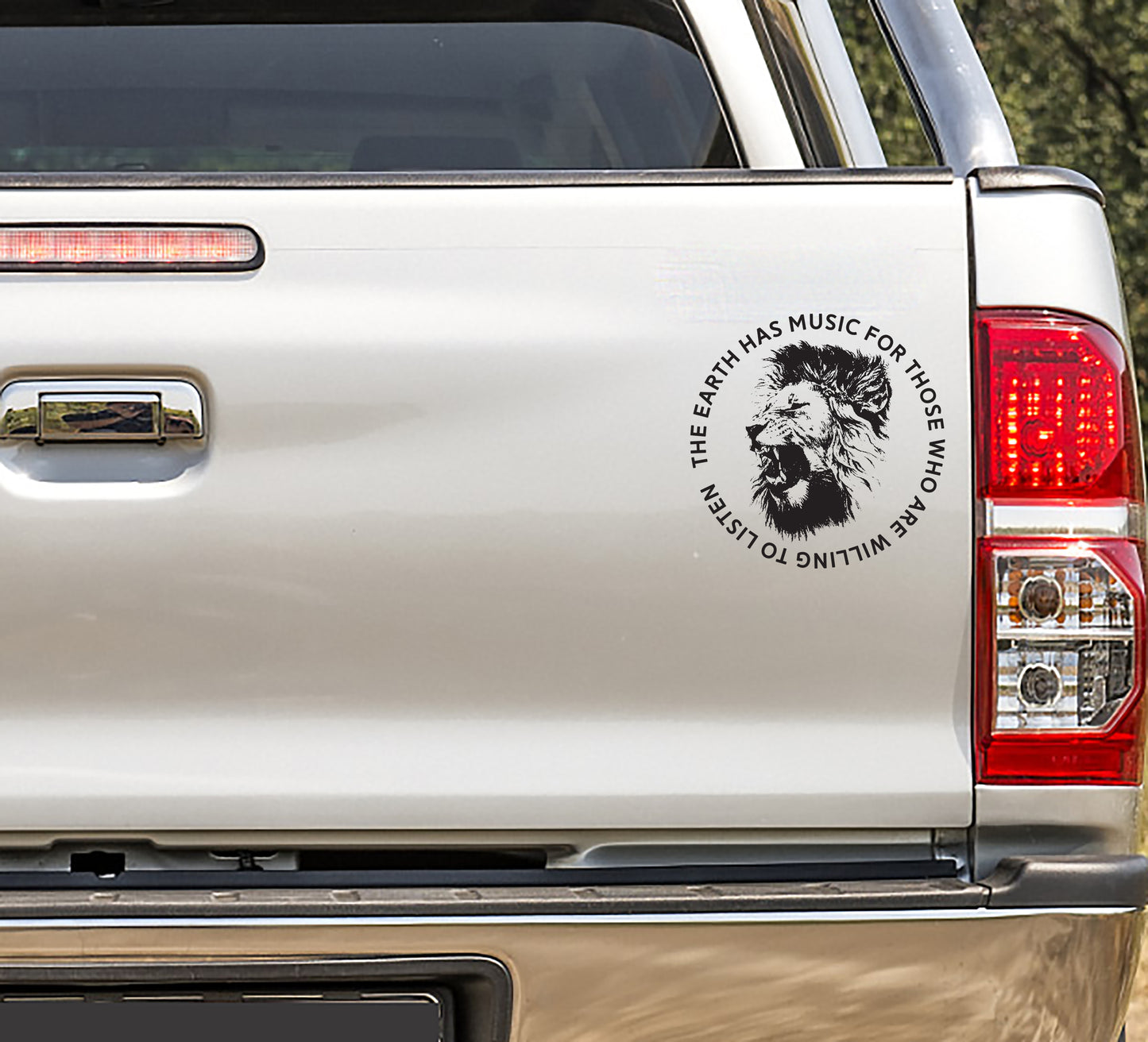 The earth has music for those who are willing to listen lion vinyl decal sticker