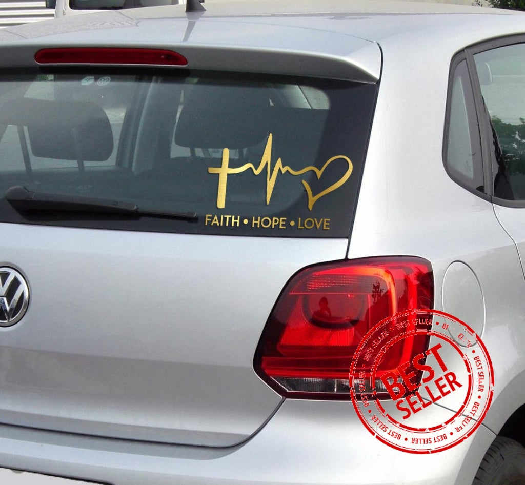 Gold Edition Faith Love Hope Vinyl Sticker Or Decal