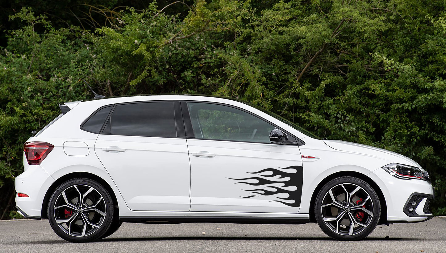 Volkswagen VW Polo Vivo Flame Fire V1 Decal Sticker Accessories Kit