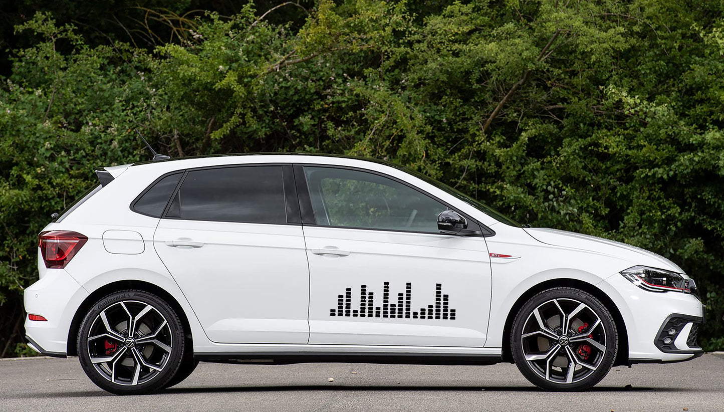 Volkswagen VW Polo Sound Waves V3 Decal Sticker Accessories Kit