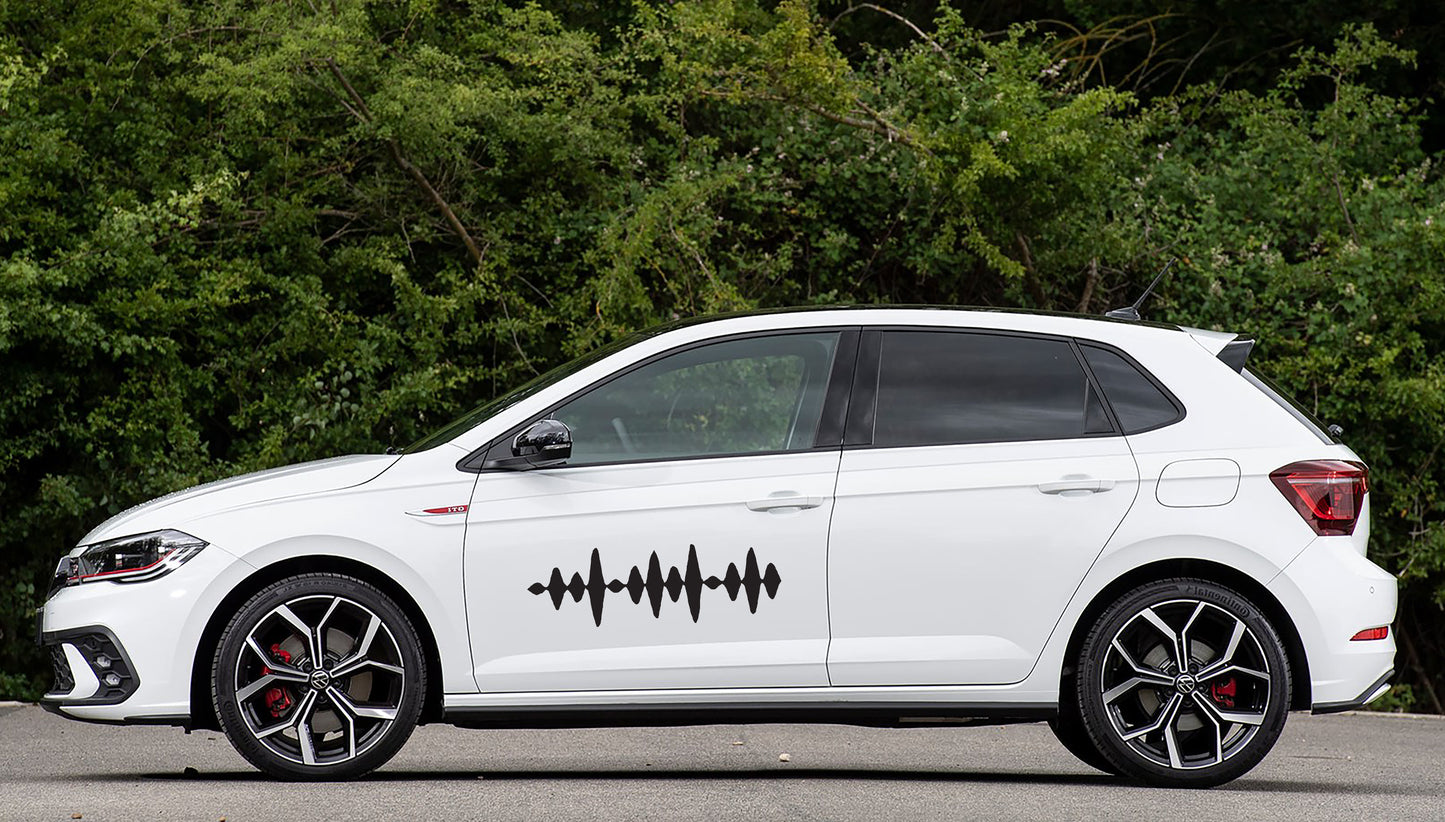 Volkswagen VW Polo Sound Waves V8 Decal Sticker Accessories Kit