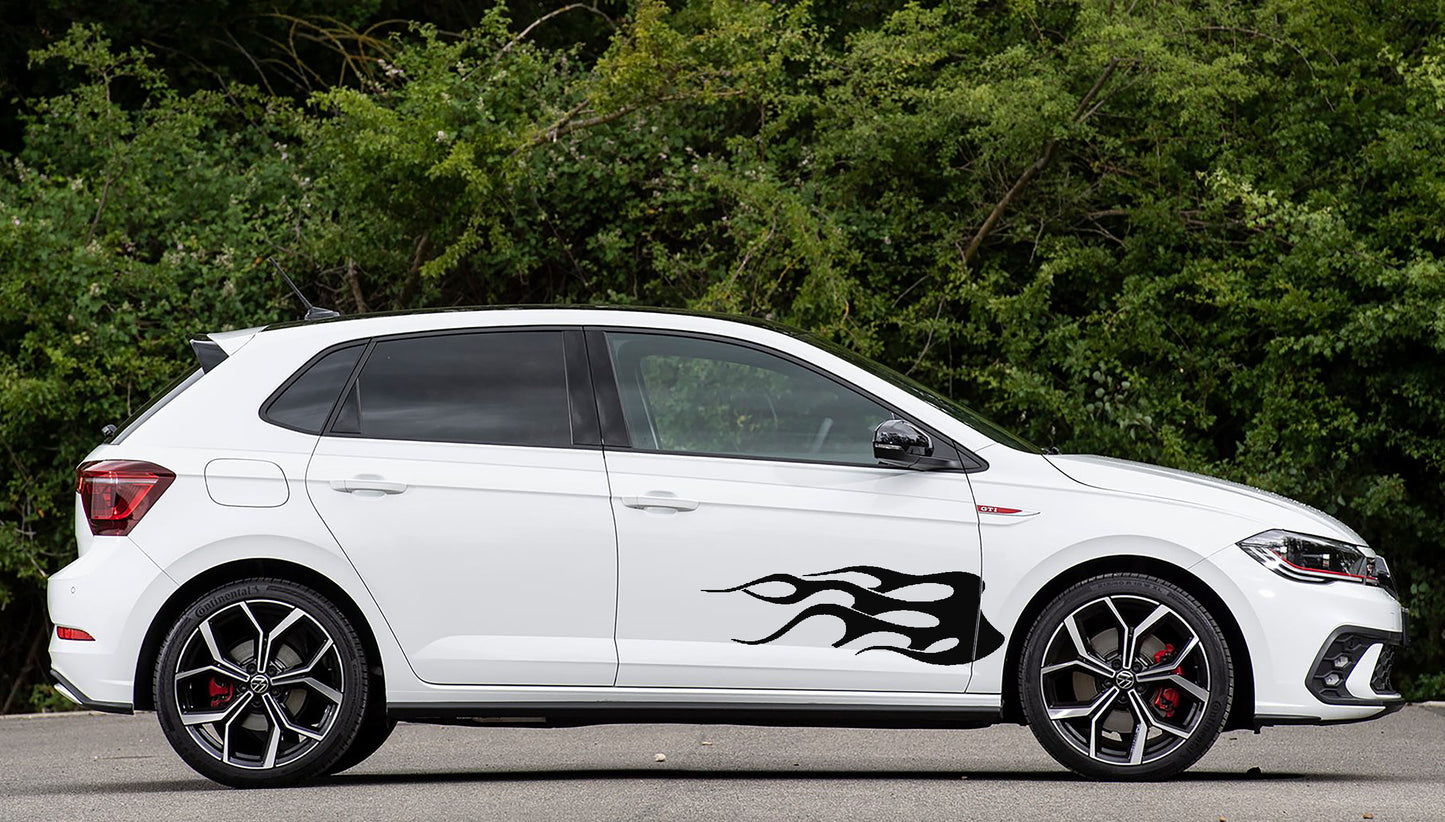 Volkswagen VW Polo Vivo Flame Fire V4 Decal Sticker Accessories Kit