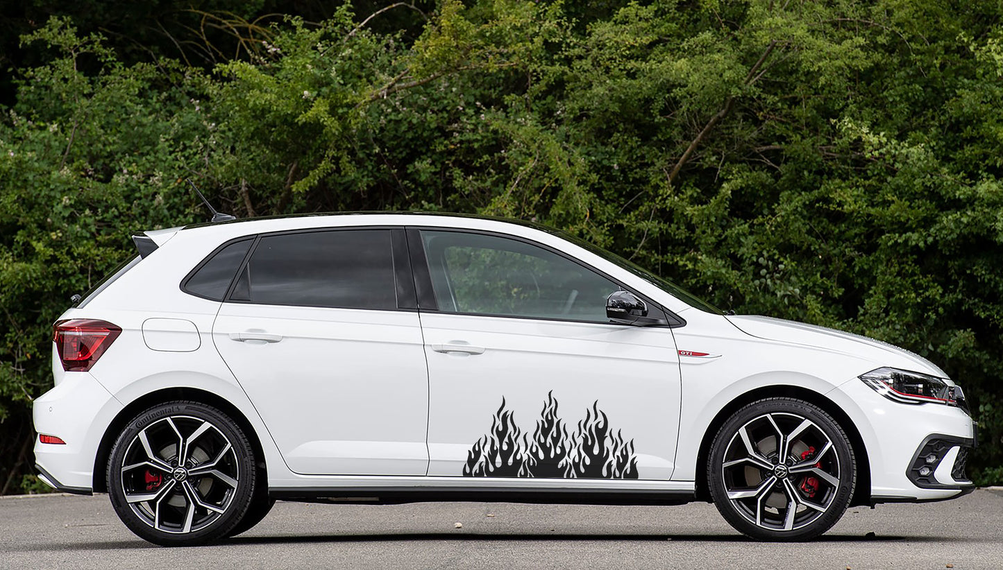 Volkswagen VW Polo Vivo Flame Fire V6 Decal Sticker Accessories Kit