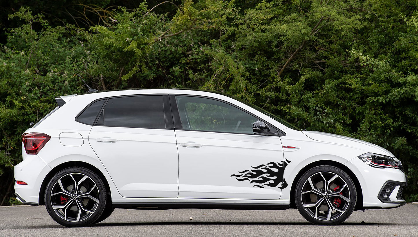 Volkswagen VW Polo Vivo Flame Fire V7 Decal Sticker Accessories Kit