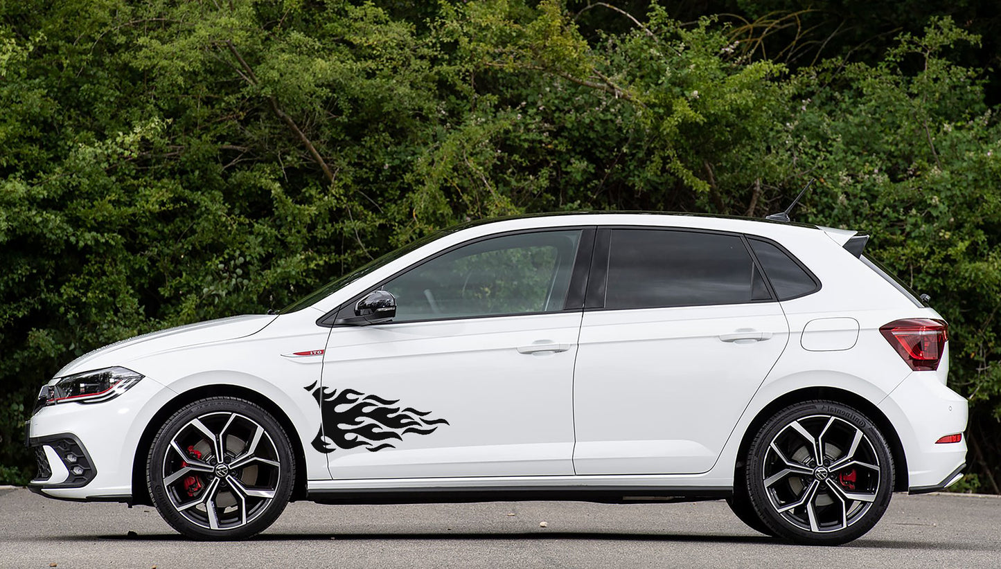 Volkswagen VW Polo Vivo Flame Fire V8 Decal Sticker Accessories Kit