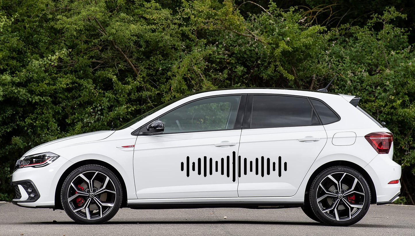 Volkswagen VW Polo Sound Waves V1 Decal Sticker Accessories Kit