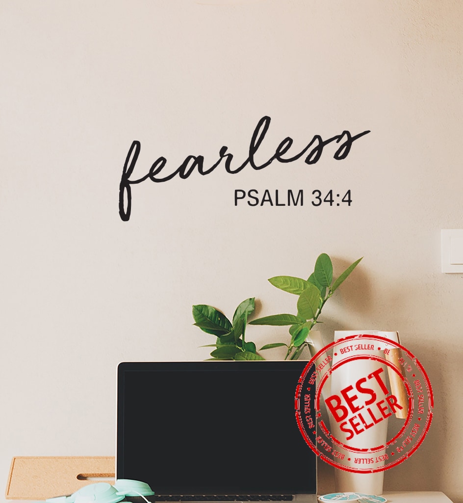 Fearless Psalm 34:4 Vinyl Decal Sticker For Car Or Wall Christian Goods