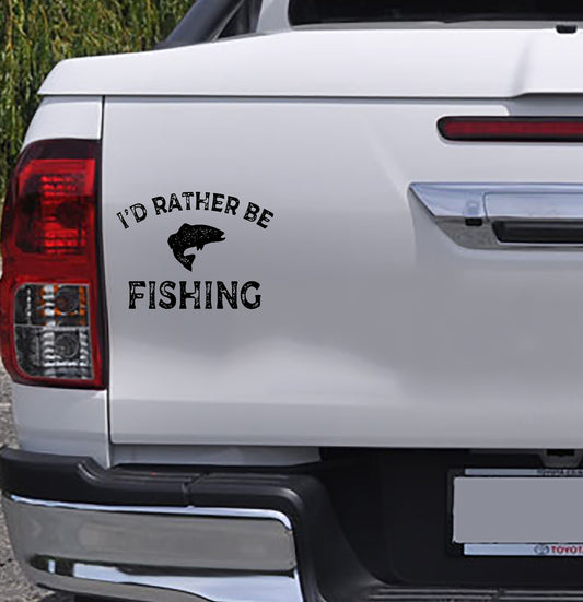 Id rather be fishing vinyl decal sticker