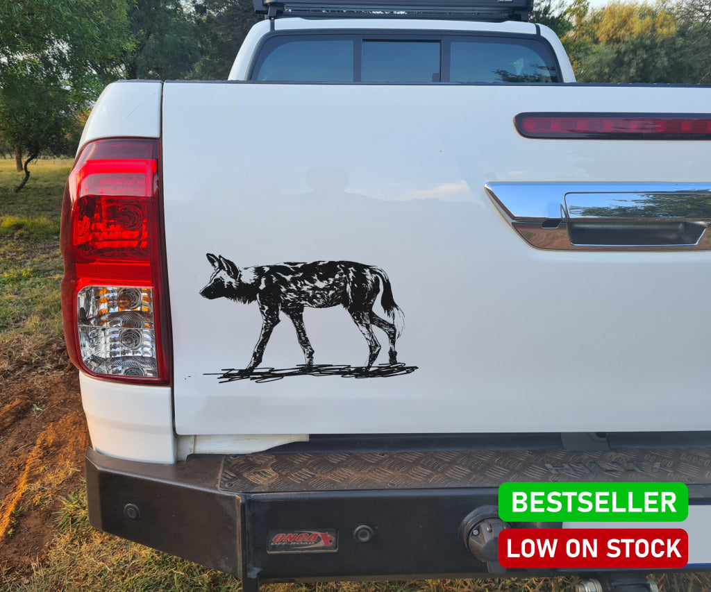 African Wild Dog Wildehond V2 Bakkie Car Vinyl Decal Sticker Art Sa Vehicle Decals