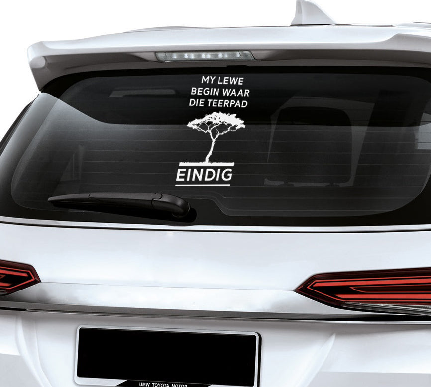 My lewe begin waar die teerpad eindig Vinyl Sticker
