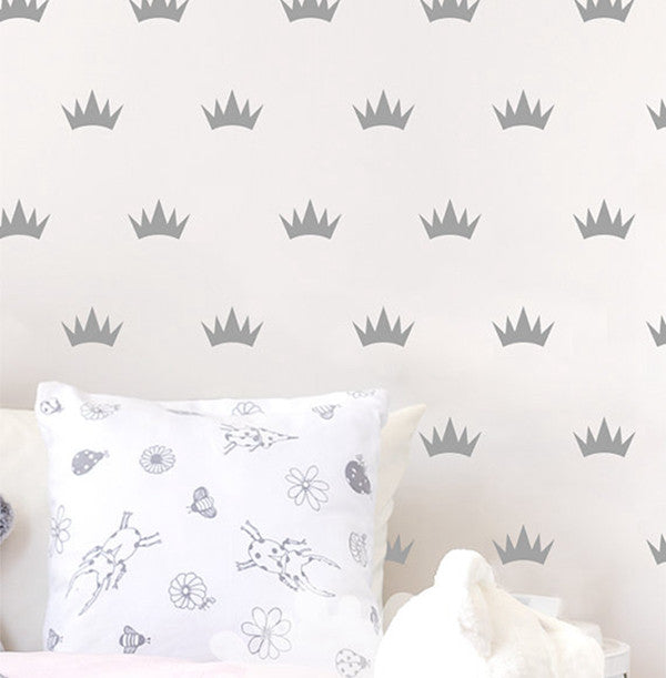 Princess Crown Boy Girl Baby Kids Bedroom Wall Art Decal Sticker Decor