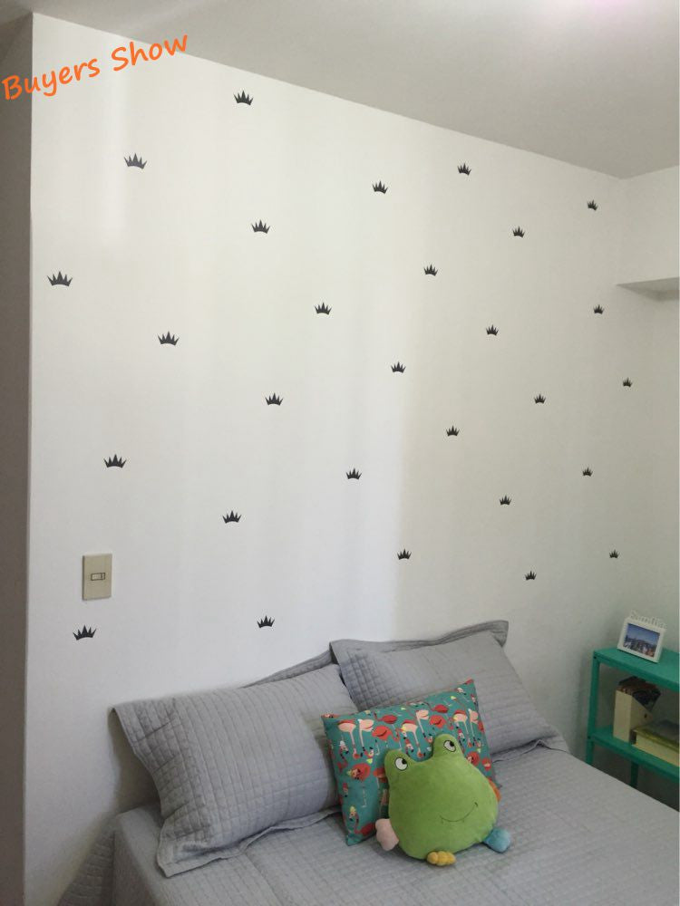 Princess Crown Boy Girl Baby Kids Bedroom Wall Art Decal Sticker Decor